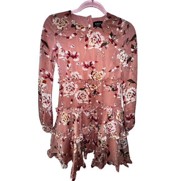 Bardot Junior‎ Floral Long Sleeve Dress Size 14Y Pink & White Western Boho Girly - Picture 1 of 11